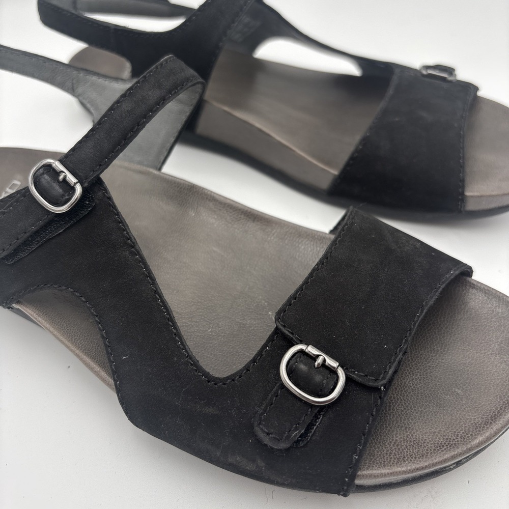 Dansko Sandals Womens Tricia Milled Burnished Wedge Black Comfort 38 - Picture 4 of 14